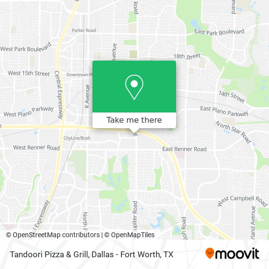 How to get to Tandoori Pizza & Grill in Richardson by Bus or Light