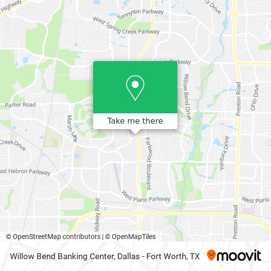 Willow Bend Banking Center map