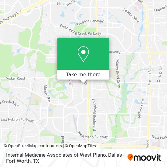 Internal Medicine Associates of West Plano map