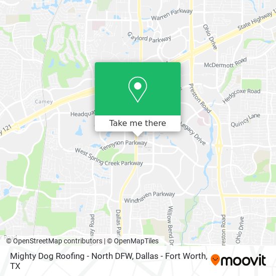 Mighty Dog Roofing - North DFW map