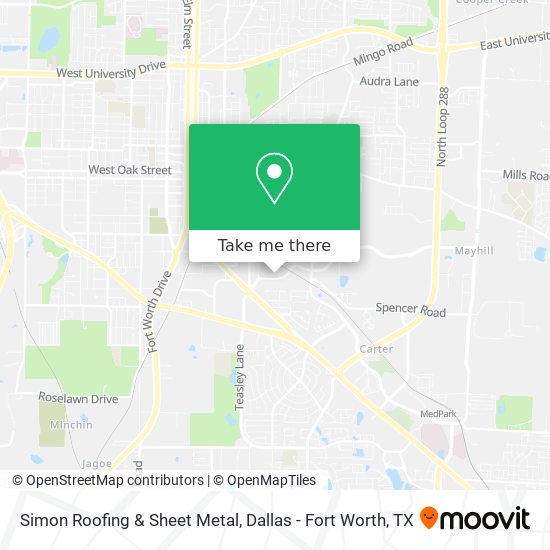 Mapa de Simon Roofing & Sheet Metal