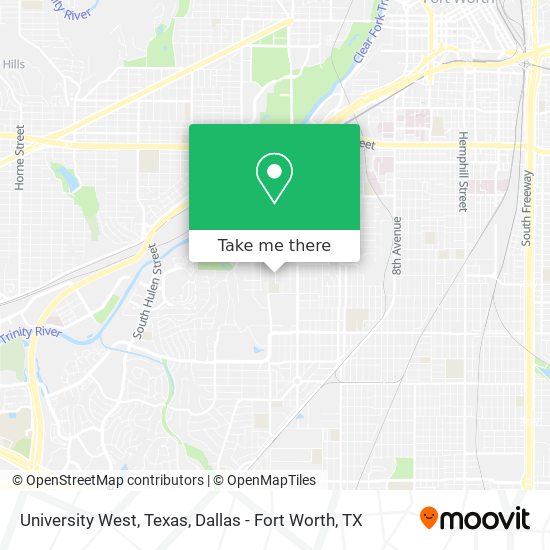 University West, Texas map