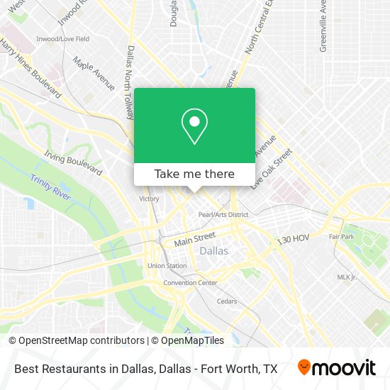 Mapa de Best Restaurants in Dallas