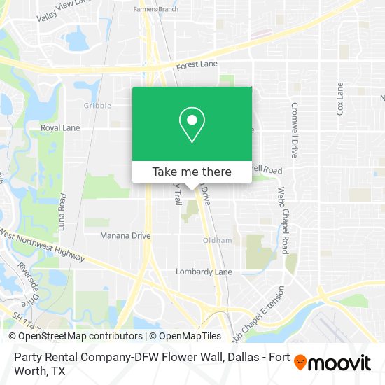 Party Rental Company-DFW Flower Wall map