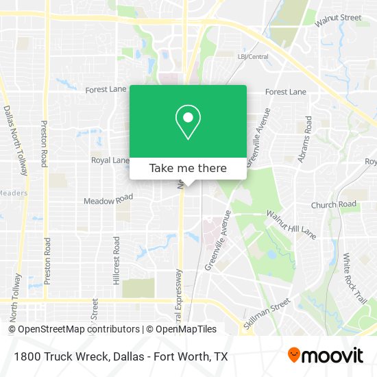 1800 Truck Wreck map