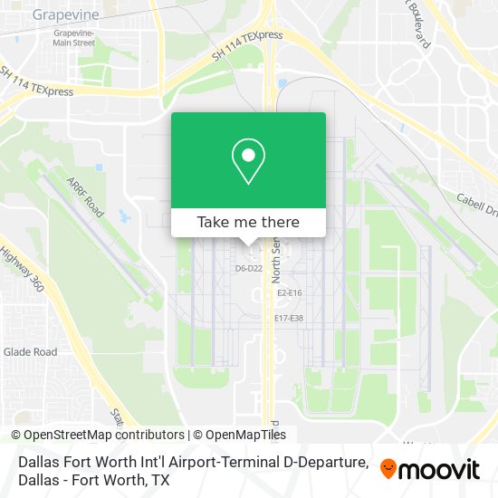 Mapa de Dallas Fort Worth Int'l Airport-Terminal D-Departure