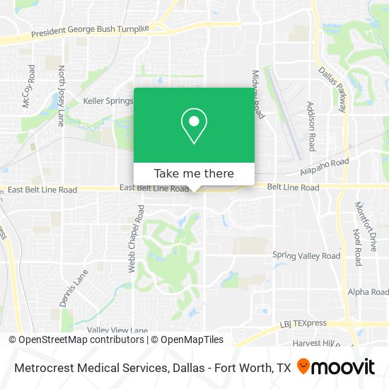 Metrocrest Medical Services map