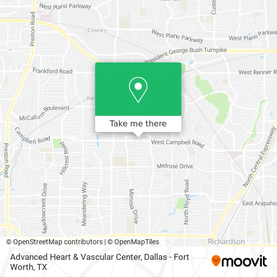 Advanced Heart & Vascular Center map