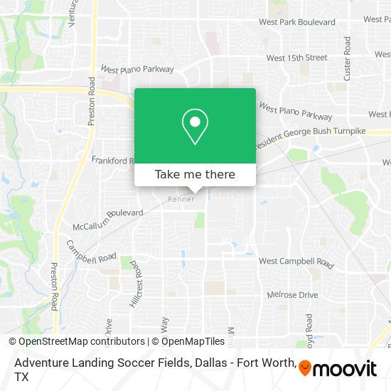 Adventure Landing Soccer Fields map