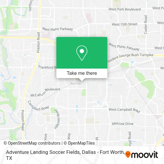 Adventure Landing Soccer Fields map