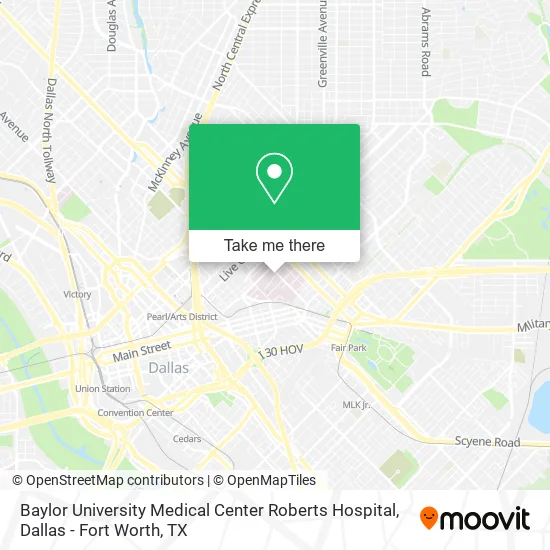 Baylor University Medical Center Roberts Hospital map