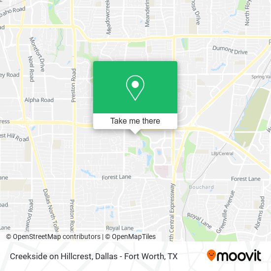 Creekside on Hillcrest map