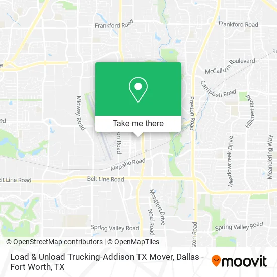 Load & Unload Trucking-Addison TX Mover map