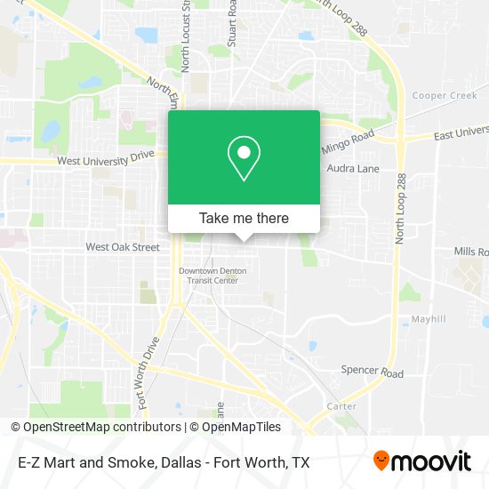 E-Z Mart and Smoke map