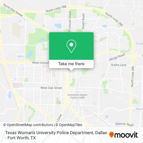 Mapa de Texas Woman's University Police Department