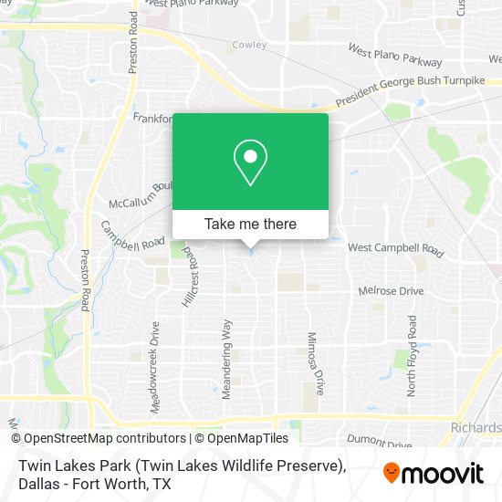 Twin Lakes Park (Twin Lakes Wildlife Preserve) map