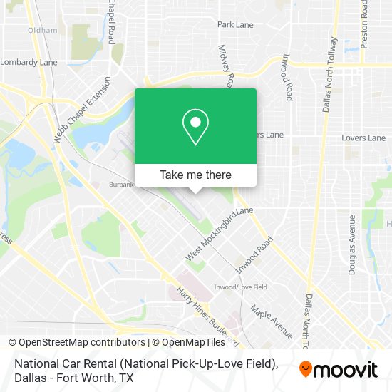 Mapa de National Car Rental (National Pick-Up-Love Field)