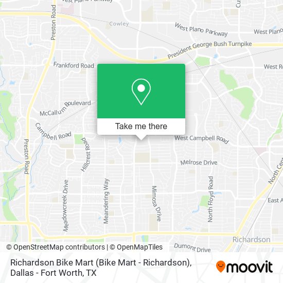 Richardson Bike Mart map