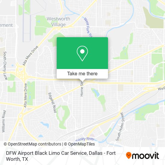 Mapa de DFW Airport Black Limo Car Service