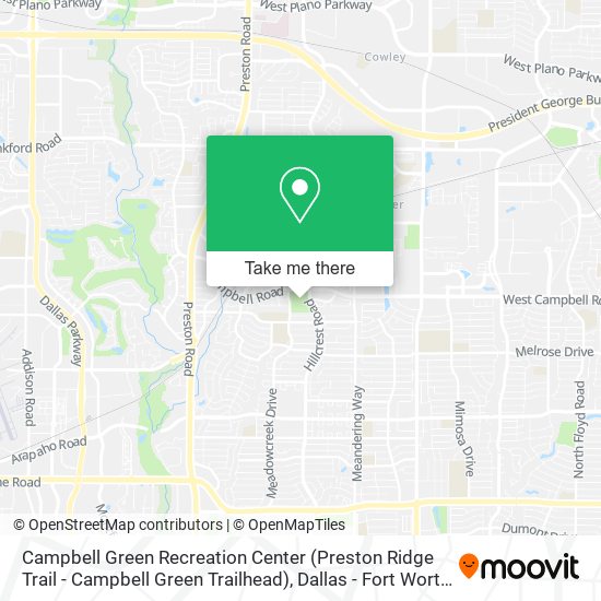 Campbell Green Recreation Center (Preston Ridge Trail - Campbell Green Trailhead) map