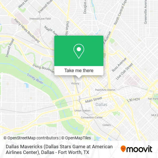 Dallas Mavericks (Dallas Stars Game at American Airlines Center) map