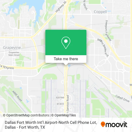 Dallas Fort Worth Int'l Airport-North Cell Phone Lot map