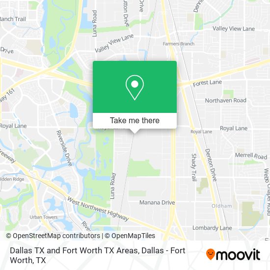 Dallas TX and Fort Worth TX Areas map