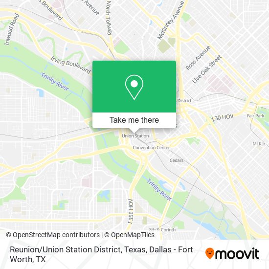 Reunion / Union Station District, Texas map