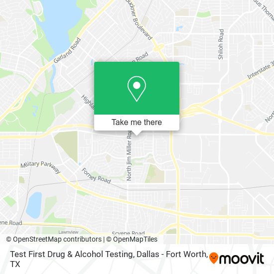 Mapa de Test First Drug & Alcohol Testing