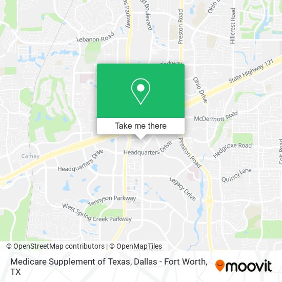Medicare Supplement of Texas map