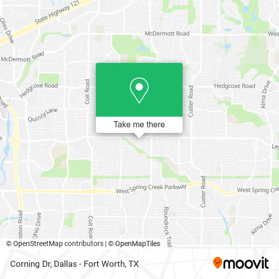 Corning Dr map