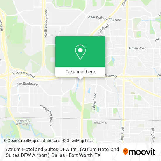 Mapa de Atrium Hotel and Suites DFW Int'l (Atrium Hotel and Suites DFW Airport)
