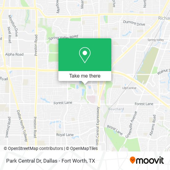 Park Central Dr map
