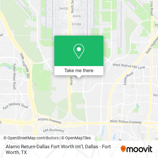 Alamo Return-Dallas Fort Worth Int'l map