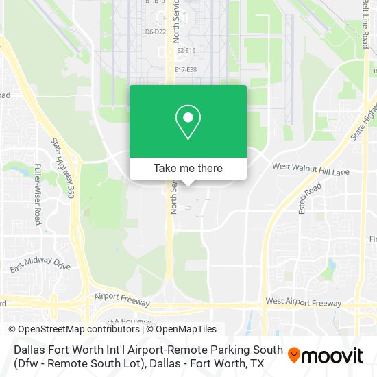 Dallas Fort Worth Int'l Airport-Remote Parking South (Dfw - Remote South Lot) map