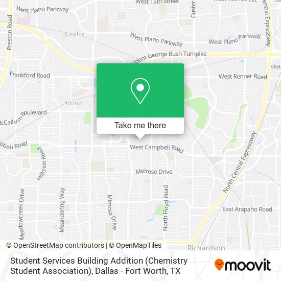 Mapa de Student Services Building Addition (Chemistry Student Association)