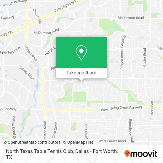 North Texas Table Tennis Club map