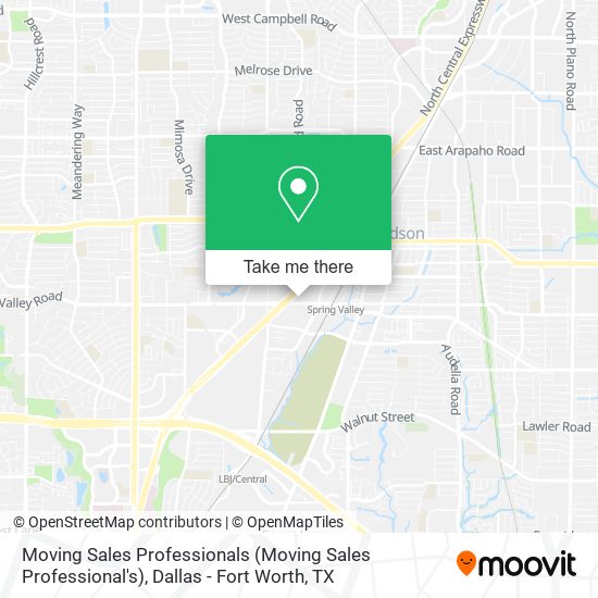 Moving Sales Professionals (Moving Sales Professional's) map