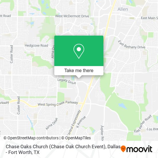 Mapa de Chase Oaks Church (Chase Oak Church Event)