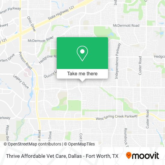 Thrive Affordable Vet Care map
