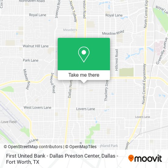 First United Bank - Dallas Preston Center map