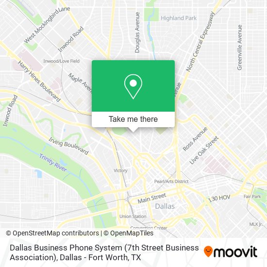 Mapa de Dallas Business Phone System (7th Street Business Association)