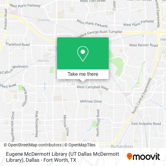 Eugene McDermott Library (UT Dallas McDermott Library) map