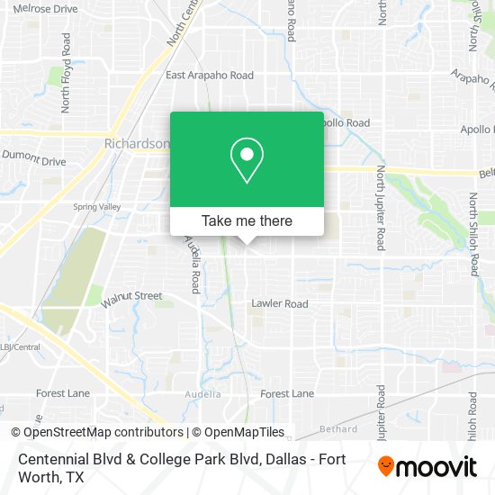 Centennial Blvd & College Park Blvd map