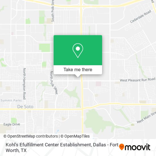 Mapa de Kohl's Efulfillment Center Establishment