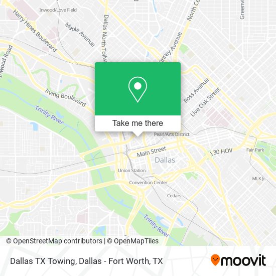 Dallas TX Towing map