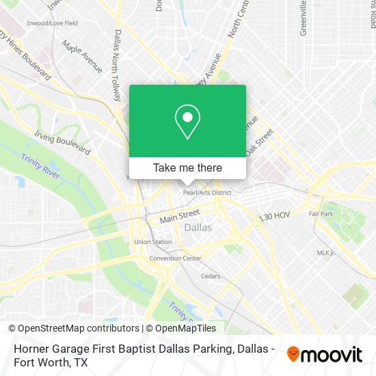 Mapa de Horner Garage First Baptist Dallas Parking