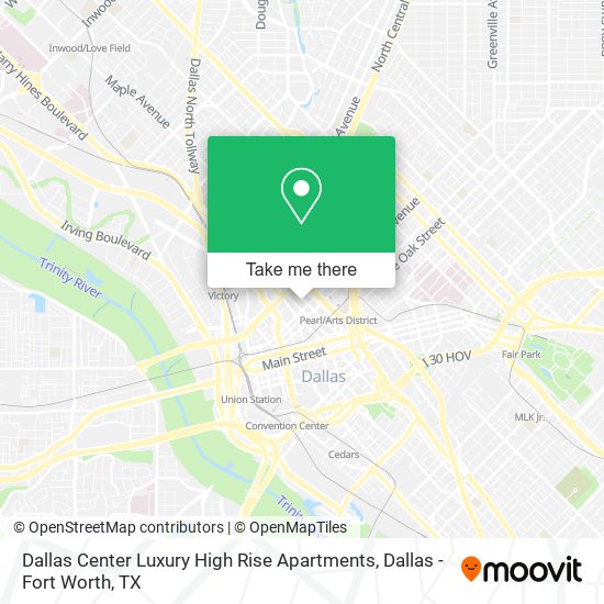 Mapa de Dallas Center Luxury High Rise Apartments