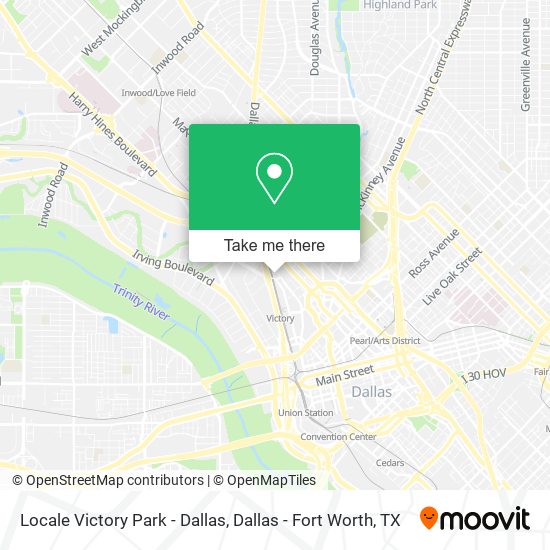 Locale Victory Park - Dallas map