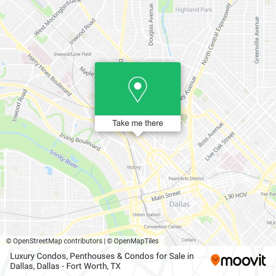Mapa de Luxury Condos, Penthouses & Condos for Sale in Dallas
